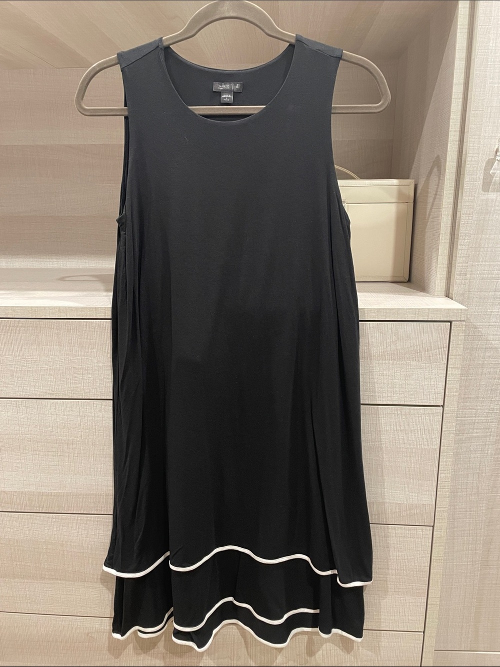 J. Jill Black Midi Dress with White Trim